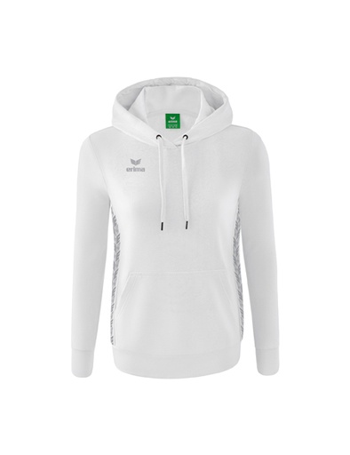 Essential Team sweatshirt met capuchon wit/monument grey Dames