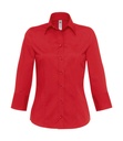 Milano/women Popelin Shirt 3/4 sleeves Deep Red