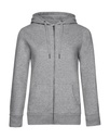 QUEEN Zipped Hooded /women Heather Grey