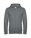 KING Zipped Hooded Heather Mid Grey