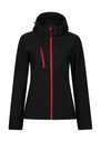 Women's Venturer 3-Layer Hooded Softshell Jacket Black/Red