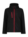 Venturer 3-Layer Hooded Softshell Jacket Black/Red