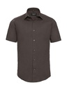 Fitted Short Sleeve Stretch Shirt Chocolate