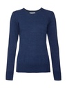 Ladies' Crew Neck Knitted Pullover Denim Marl