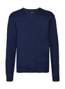 Men's V-Neck Knitted Pullover Denim Marl