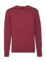 Men's V-Neck Knitted Pullover Cranberry Marl