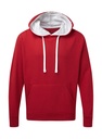 Contrast Hooded Sweatshirt Men Red/White