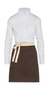 SANTORINI - Contrasted Bistro Apron with Pocket Brown