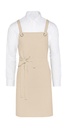 PROVENCE - Crossover Eyelets Bib Apron with Pocket Natural