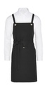 PROVENCE - Crossover Eyelets Bib Apron with Pocket Black