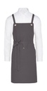 PROVENCE - Crossover Eyelets Bib Apron with Pocket Grey