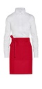 BRUSSELS - Short Recycled Bistro Apron with Pocket Red