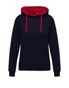 Originals Contrast Hooded Sweat Women Dark Black/Red