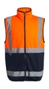 Pro Hi-Vis Full Zip Gilet Orange/Navy