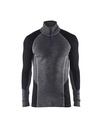4899 Onderhemd met halve rits merinowol WARM