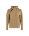 3594 Hoodie met schuine halve rits