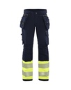 7193 Dames High Vis werkbroek 4-weg stretch met gereedschapszakken