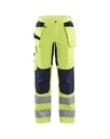 7163 Dames High Vis Werkbroek met stretch en gereedschapzakken