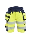 7020 Dames High Vis short 4-weg stretch met gereedschapzakken