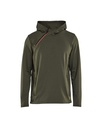 3594 Hoodie met schuine halve rits