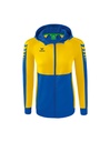 Six Wings trainingsjack met capuchon new royal/geel Dames